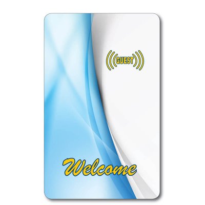 generic rfid hotel key card with welcome message
