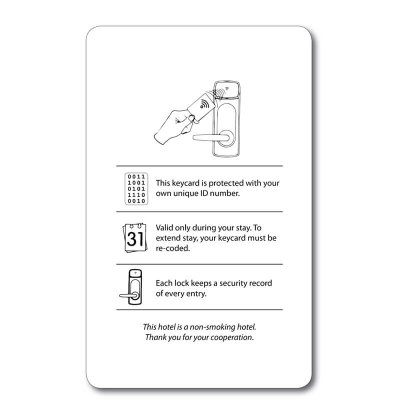 Generic RFID key card with keyed number
